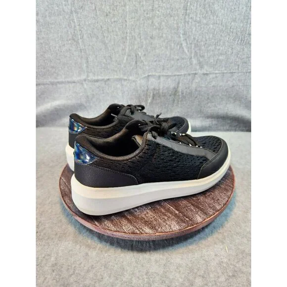 RYKA Astrid Black Mesh Athletic Sneakers With Holographic Heel Accent - Picture 3 of 11